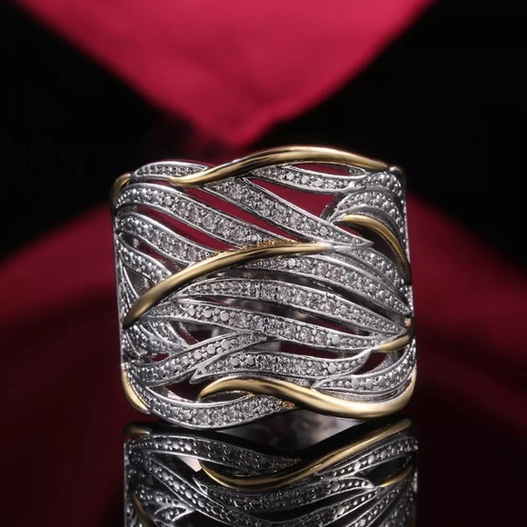 Jewelry - New Unisex 925 Silver Stackable Diamond Ring